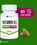 Healthfare Vitamin B1 100Mg | 60 Capsules | Thiamine Supplement | Supports Overall Health | Non-Gmo | Gluten Free (60 Capsules)