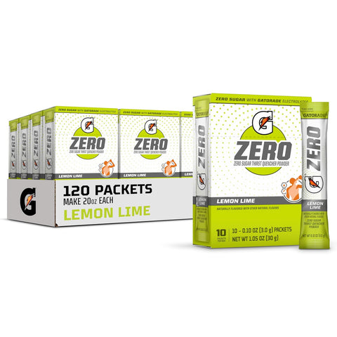 Gatorade G Zero Sports Drink Mix Powder Packets Grape Electrolyte Powder Drink Mix for Hydration Zero Sugar Total 120 Packets