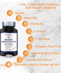 Height Growth Maximizer - Advanced Growth Formula Grow Taller Supplement For Children (10+) &Teens - Multivitamin,Mineral Calcium,L-Arginie & Astragalus Ginseng