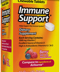 Immune Support Chewable Tablets with 1,000 mg of Vitamin C . Berry Flavor. A Gluten-Free Custom Blend of 10 Vitamins, Minerals and Herbs, 96 Count