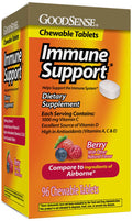 Immune Support Chewable Tablets with 1,000 mg of Vitamin C . Berry Flavor. A Gluten-Free Custom Blend of 10 Vitamins, Minerals and Herbs, 96 Count