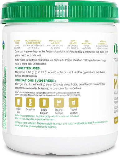 Organika Maca Certified Organic Powder- Gelatinized For High Bioavialability, Hormone Balance, Adaptogen To Help With Stress And Energy - 200 G