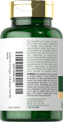 Carlyle Oregano Oil 4000mg Supplement | 150 Softgel Capsules | Contains Carvacrol | Non-GMO & Gluten Formula