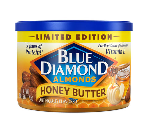 Blue Diamond Almonds Honey Roasted Flavored Snack Nuts, 6 oz, Pack of 1