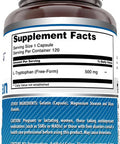 Amazing Nutrition Formulas L-Tryptophan 500 Mg Capsules Supplement | Non-GMO | Gluten | Made in USA (120 Capsules)
