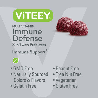 Multivitamin Gummies 8 In 1 Immune Support Supplement With Probiotics - Immune Boosters For Adults & Teens - Vegetarian, Gelatin Free, Gmo - Chewable Berry Flavored Pectin Immune Defense Gummy