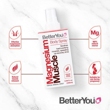 BetterYou Magnesium Oil Spray for Muscles, 3.38 Fl Ounce