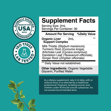 Natures Craft Liver Support Milk Thistle Tincture - Liquid Herbal Supplement with Artichoke Extract for Liver Cleanse Detox & Repair - Liver Detox Cleanse Drops with Dandelion Turmeric and Ginger