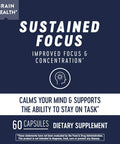 Natures Way Sustained Focus Nootropic, Brain Health*, Improved Focus & Concentration*, with L-Theanine, 60 Capsules