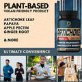 Dedicad Artichoke Extract Capsules 6650Mg 4-Month Supply - Support Digestion, Immune Health & Body Balance - Combined 9 Herbs Pap