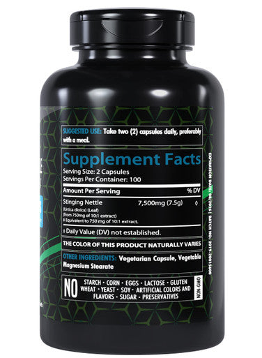 Healthfare Stinging Nettle Leaf Extract 7500Mg | 200 Caps | Non-Gmo | Gluten-Free | Naturally Supports Allergy, Joint & Prostate Health | Urtica Dioica Supplement