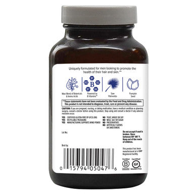 Country Life Maxi-Hair For Men With Saw Palmetto Dim & Biotin Hair Support 60 Softgels Certified Gluten Free