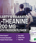 Bronson L-Theanine 200Mg (Double-Strength) With Passion Flower Herb, Non-Gmo Gluten-Free Soy-Free Stress Management Supplement, 120 Capsules