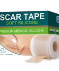 Medical Grade Silicone Scar Tape For Surgical Scars (1.6" X 157" - 4M) Professional Silicone Scar Sheets Scar Treatment For Face Wrinkles, C Section Recovery, Keloid Bump Removal Silicone Scar Patches