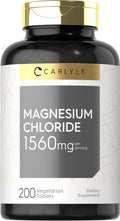 Magnesium Chloride | 1560Mg | 200 Tablets | Cloruro De Magnesio Supplement | Vegetarian, Non-Gmo, And Gluten Free Formula