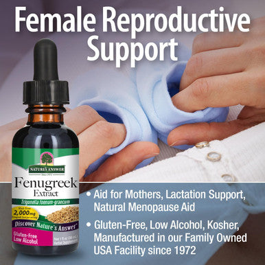 Nature'S Answer Fenugreek Seed with Organic Low Alcohol 2-Fluid Ounces | Female Reproductive Support | Aid For Mothers | Lactation Support | Natural Menopause Aid