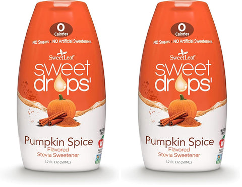 SweetLeaf Sweet Drops Flavored Stevia Liquid Sweetener Stevia Extract Zero Calories Gluten Keto Friendly Non GMO Natural Flavor Sugar Alternative Pumpkin Spice 1.7 Fl Oz (Pack of 1)