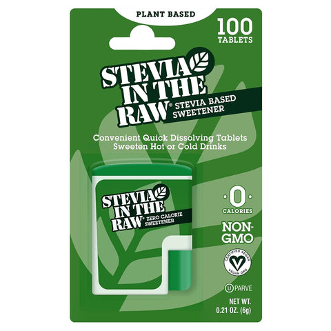 Stevia In The Raw Stevia Sweetener Tablets 100 Ct Zero Calorie Stevia Sugar Substitute No Erythritol or Artificial Flavors Vegan Gluten Kosher Low Glycemic Index