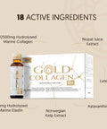 GOLD COLLAGEN RX ÃƒÂ¢Ã¢â€šÂ¬Ã¢â‚¬Å“ Collagen Supplements for Women & Men for Hair Skin Firmess Weight Loss with 12500mg Marine Collagen 100mg Hyaluronic Acid Vitamin C E B6 Biotin Iodine & More 1 Pack 10x50ml