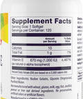 Healthy Origins Vitamin E 1000 IU (Natural) Mixed Tocopherols Vitamin E Supplement GlutenFree and NonGMO Skin Hair and Nails Vitamin 120 Softgels