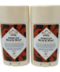 Nubian Heritage 24 Hour All Natural Deodorant African Black Soap With African Black Soap Extract, Shea Butter, Grapefruit Seed Extract, Vitamin E and Sandalwood Oil, 2.25 oz (64 g) each