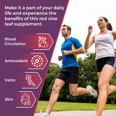 SUSTAINANCE Red Vine Leaf Extract 1400Mg & Horse Chestnut Extract 100Mg Supplement For Leg, Vein Circulation Heart Skin (60 Capsules - 2 Bottle)