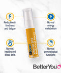 BetterYou Vitamin B12 Spray Liquid Immune Support Supplement, 300g Strength per Single Spray, 0.85 Fl Ounce (192 Sprays), Apricot