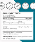 Supersmart Lactobacillus Rhamnosus GG 100 mg Per Day 10 Billion CFU Probiotic Strain Supplement Support Healthy Intestinal Vaginal Flora NonGMO Gluten Free 60 DR Capsules