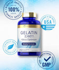 Carlyle Gelatin 2160 mg | with Silica Optimizer | 250 Capsules | Non-GMO and Gluten Supplement | by