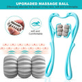 Neck Massager With 6 Ball Massage Points Handheld Manual Roller Massager Tool For Neck, Back, Shoulders, Waist And Legs Deep Tissue