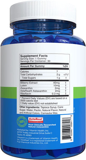 Viteyes Blue Light Defender Gummies with Astaxanthin Lutein Zeaxanthin Trusted Eye Care Brand Eye Health Supplement in Place of Blue Light Glasses 30 Ct Gummies 0.65 pounds