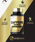 Carlyle Caffeine Pills 200Mg | 250 Tablets | Advanced Athlete Formula | Vegetarian, Non-Gmo & Gluten Free Supplement