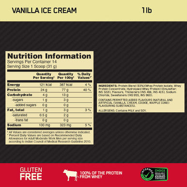 Optimum Nutrition Gold Standard 100% Whey Vanilla 453 G
