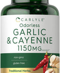 Carlyle Odorless Garlic And Cayenne 1150Mg | 200 Softgels | Non-Gmo, Gluten Free Supplement