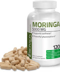 Moringa Oleifera 5000 mg Powder Capsules Extra High Potency 50:1 Extract Energizing Superfood Antioxidant, 120 Vegetarian Capsules