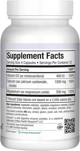 Maxi Health Calcium - with Vitamin D3 and Magnesium (90 Count)