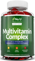 Multivitamin Gummies for Adults & Kids - 50% More Gummies, 45 Day Supply - 90 Chewable Berry Flavoured Gummies - 20 Essential Vitamins, Minerals & Bio Cultures Complex Including - Vegan Friendly