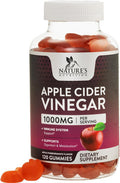 Nature'S Nutrition Apple Vinegar Gummy 1000mg Vegan Apple Cider Vinegar Gummies for Detox & Cleanse ACV Supplement with Vitamin B12 Beetroot & Pomegranate Non-GMO - 120 Gummies