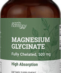 Earth Harmony Pure Magnesium Glycinate 500Mg - Chelated Magnesium Supplement, High Absorption Vegan Magnesium, Magnesium Glycinate Capsules For Sleep, Glicinato De Magnesio With Organic Mct Powder (120 Capsules)