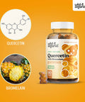 Wild & Organic Quercetin with Bromelain Gummies - Bromelain Quercetin Supplement for Immunity & Respiratory Function - Quercetin and Bromelain Gummy - 60 Pear-Flavored Chews
