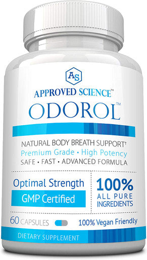 Approved Science Odorol 6 Bottles Freshen Bad Breath and Body Odor Contains L.acidophilus Green Tea Magnolia Bark Peppermint Oil and Fennel All Natural Vegan Friendly NonGMO
