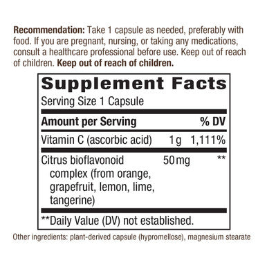 Nature'S Way Vitamin C With Bioflavonoids 1000 Mg Vitamin C Per Serving 250 Capsules