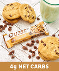 Quest Nutrition Protein Bar, Chocolate Chip Cookie Dough, 21g Protein, 4g Net Carbs, 190 Cals, Low Carb, Gluten Free, Soy Free, 2.12oz Bar, 1 Count