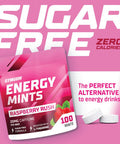 Energy Caffeine Mints Caffeine + L-Theanine + B Vitamins Caffeinated Mints With 60Mg Caffeine Per Serving Delicious Sugar Energy Mints (Raspberry Rush, 100 Count)