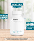 Supersmart Bromelain 1500 mg 3000 GDU Per Day Enzymes Extracted from Pineapple Roots Anti Inflammatory Supplement Digestive System Booster NonGMO Gluten Free 90 DR Capsules