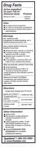 Fleet Laxative Mineral Oil Enema For Constipation 4.5 Fl Oz (Pack Of 12)