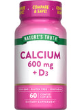 Nature's Truth Calcium 600 mg with Vitamin D3 Coated Caplets Calcium Carbonate Vegetarian NonGMO and Gluten Free Supplement Calcium Carbonate Vegetarian NonGMO and Gluten Free Supplement