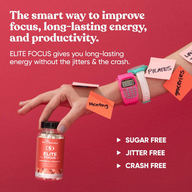 Elite Caffeine Pills With L-Theanine Jitter-Focused Energy Supplements Clean & Natural Nootropic Stack For Smart Cognitive Performance 120 Soft Capsules