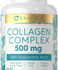 Carlyle Collagen Pills With Hyaluronic Acid 500Mg | 90 Capsules | Hydrolyzed Collagen Supplement | Non-Gmo, Gluten Free
