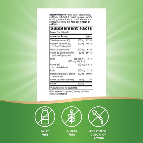 NatureS Way B100 Complex Supports Cellular Energy And Nerve Health 8 BVitamins 60 Capsules (Packaging May Vary)